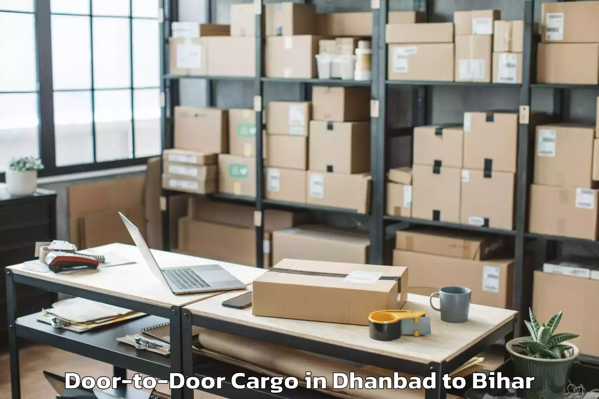 Easy Dhanbad to Maheshkhunt Door To Door Cargo Booking